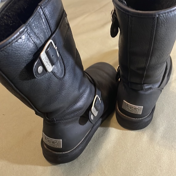 UGG Australia black leather womens Boots size 8” - Picture 3 of 12